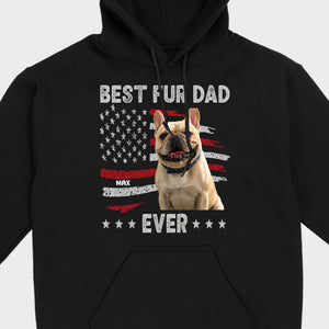 Personalized Frenchie Basic Tee – Best Fur Dad Ever American Flag Gift
