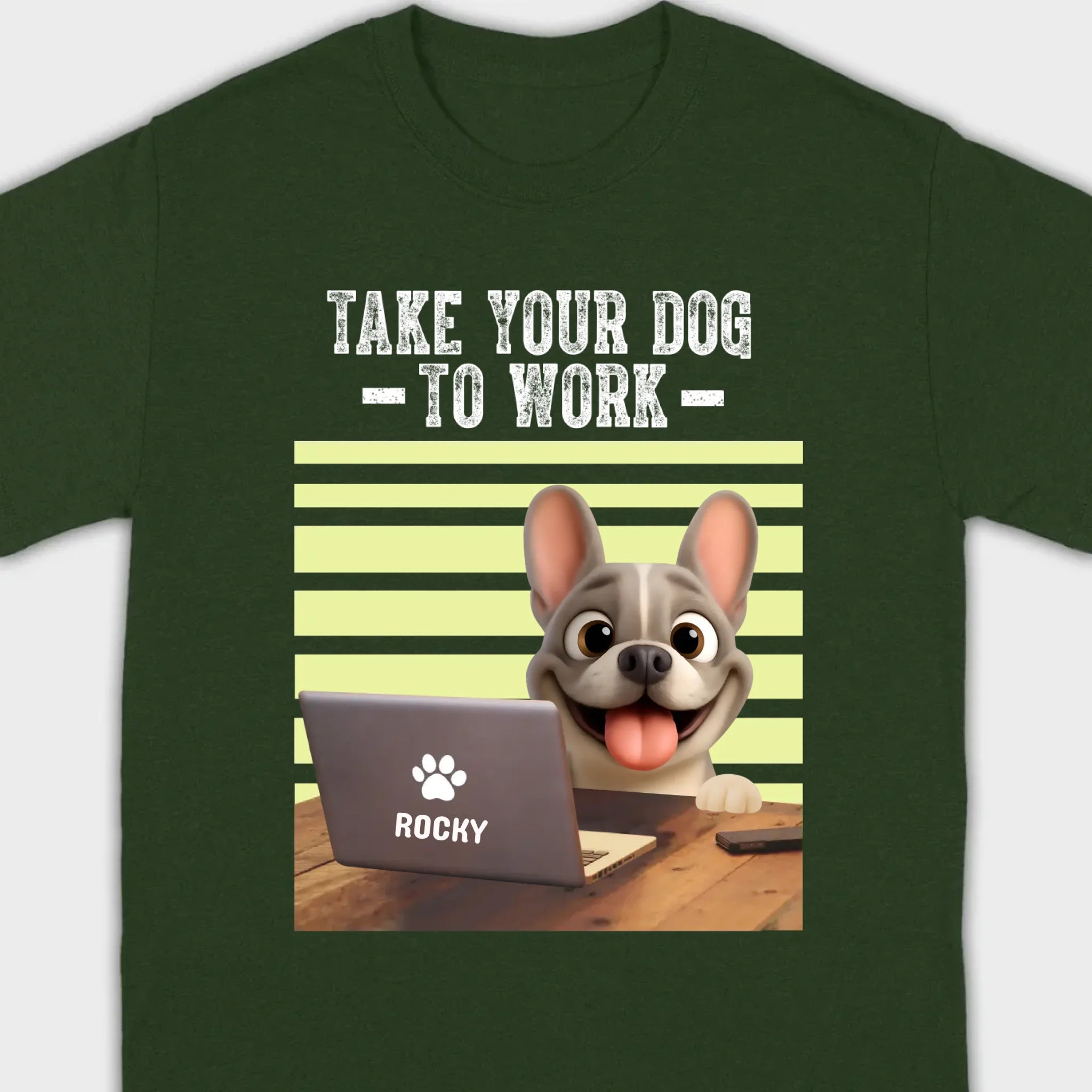 Custom French Bulldog T-shirt – Take Your Dog To Work Humorous Gift For Dog Lovers