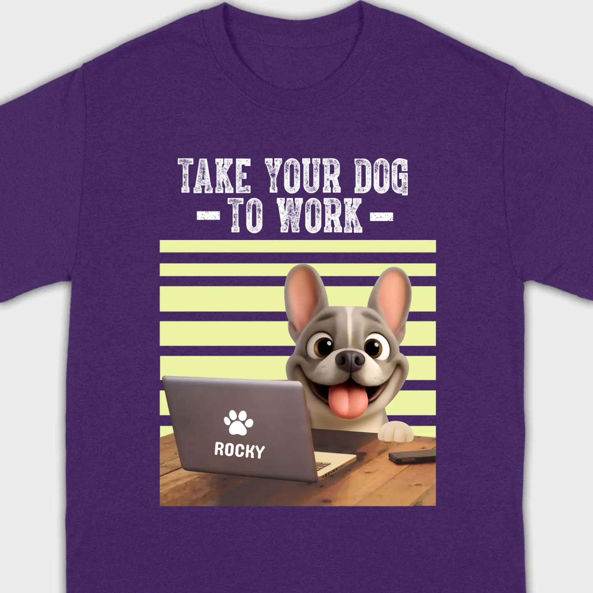Custom French Bulldog T-shirt – Take Your Dog To Work Humorous Gift For Dog Lovers