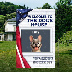 Garden Flag with Personalized Frenchie – Patriotic American Flag Welcome Sign
