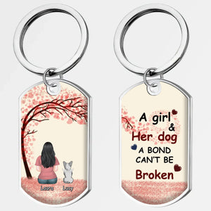 Custom Frenchie Keychain – A Girl & Her Dog A Bond Can’t Be Broken Gift