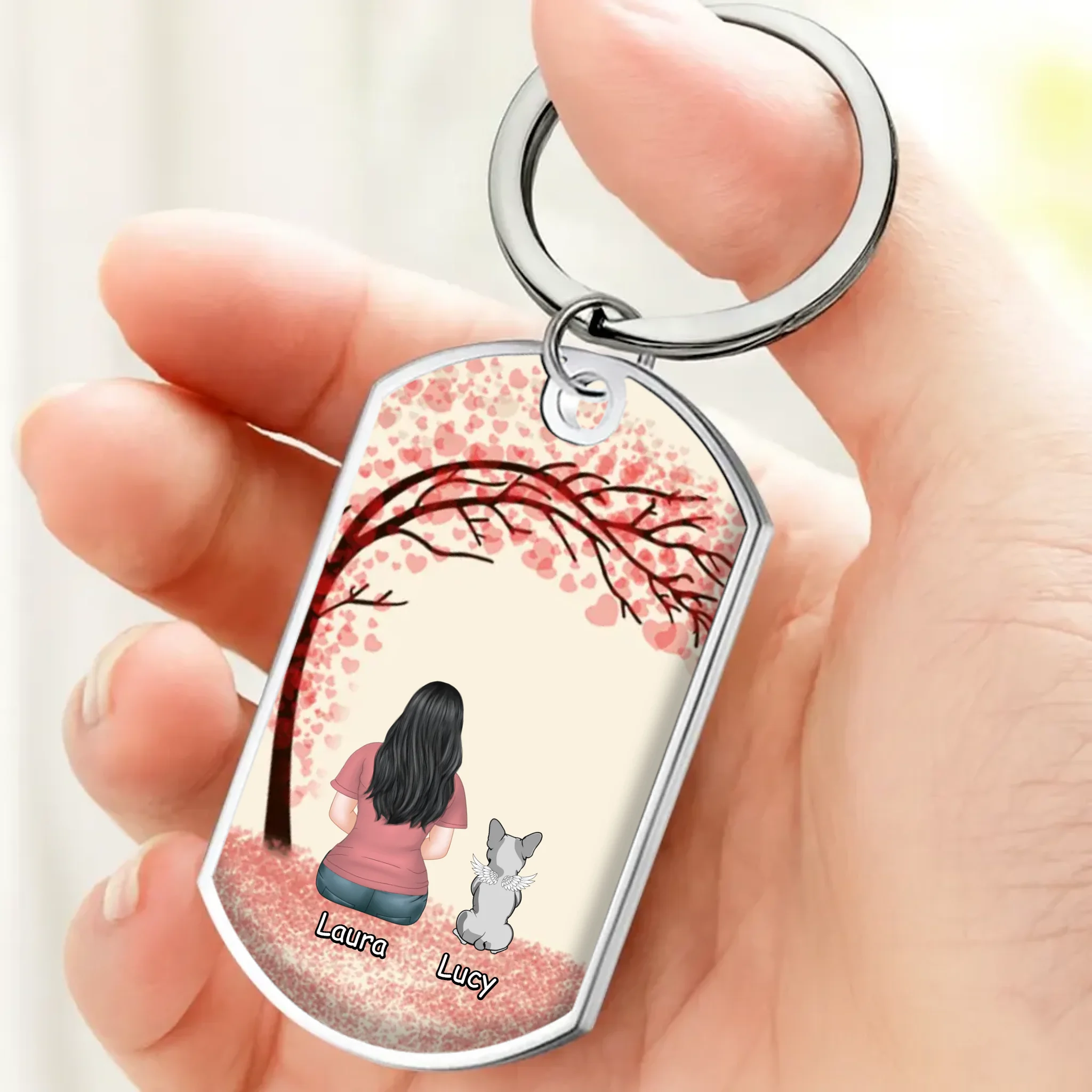 Custom Frenchie Keychain – A Girl & Her Dog A Bond Can’t Be Broken Gift