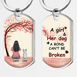 Custom Frenchie Keychain – A Girl & Her Dog A Bond Can’t Be Broken Gift
