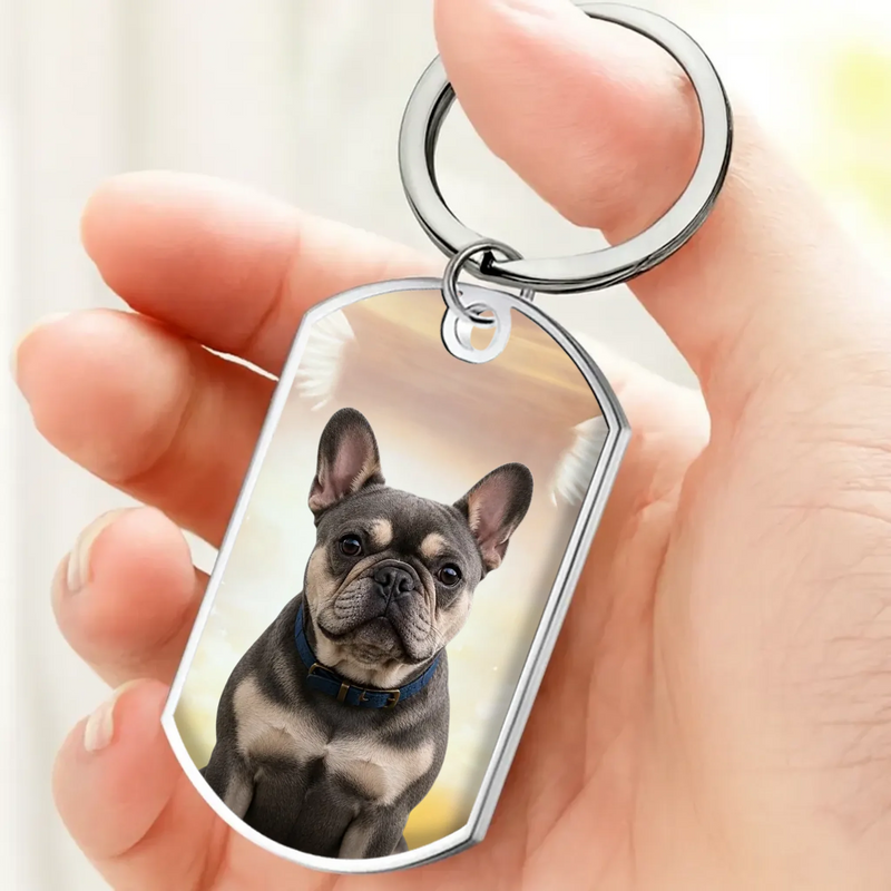 Personalized Frenchie Angel Photo Keychain – When Tomorrow Starts Without Me Gift