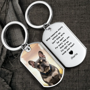 Personalized Frenchie Angel Photo Keychain – When Tomorrow Starts Without Me Gift