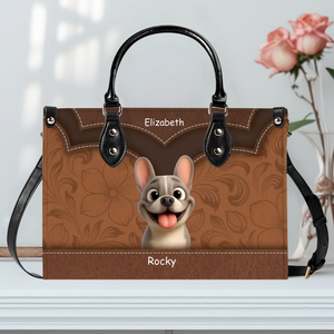 Custom French Bulldog Leather Handbag – Elegant Vintage Gift For Dog Mom