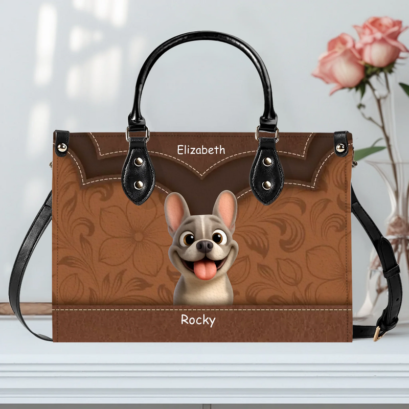 Custom French Bulldog Leather Handbag – Elegant Vintage Gift For Dog Mom
