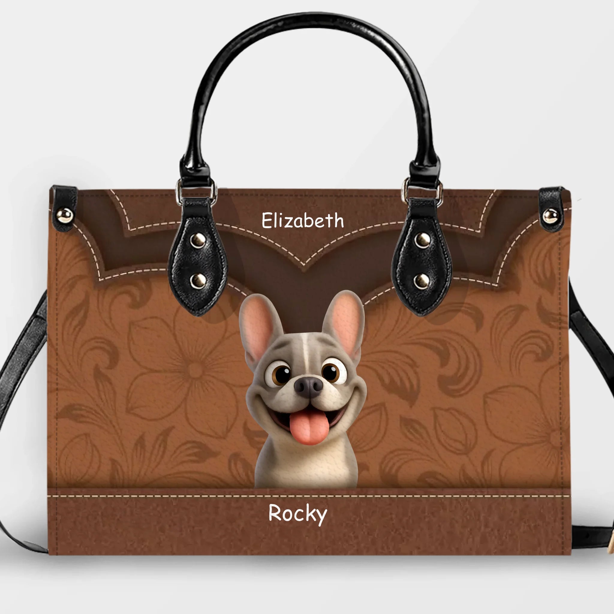 Custom French Bulldog Leather Handbag – Elegant Vintage Gift For Dog Mom