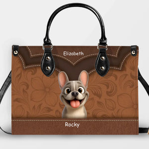Custom French Bulldog Leather Handbag – Elegant Vintage Gift For Dog Mom