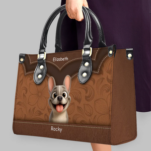 Custom French Bulldog Leather Handbag – Elegant Vintage Gift For Dog Mom