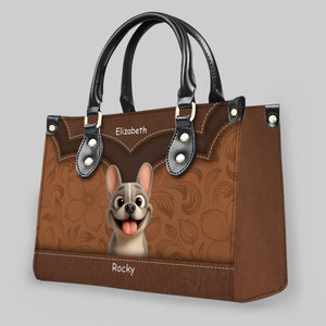 Custom French Bulldog Leather Handbag – Elegant Vintage Gift For Dog Mom