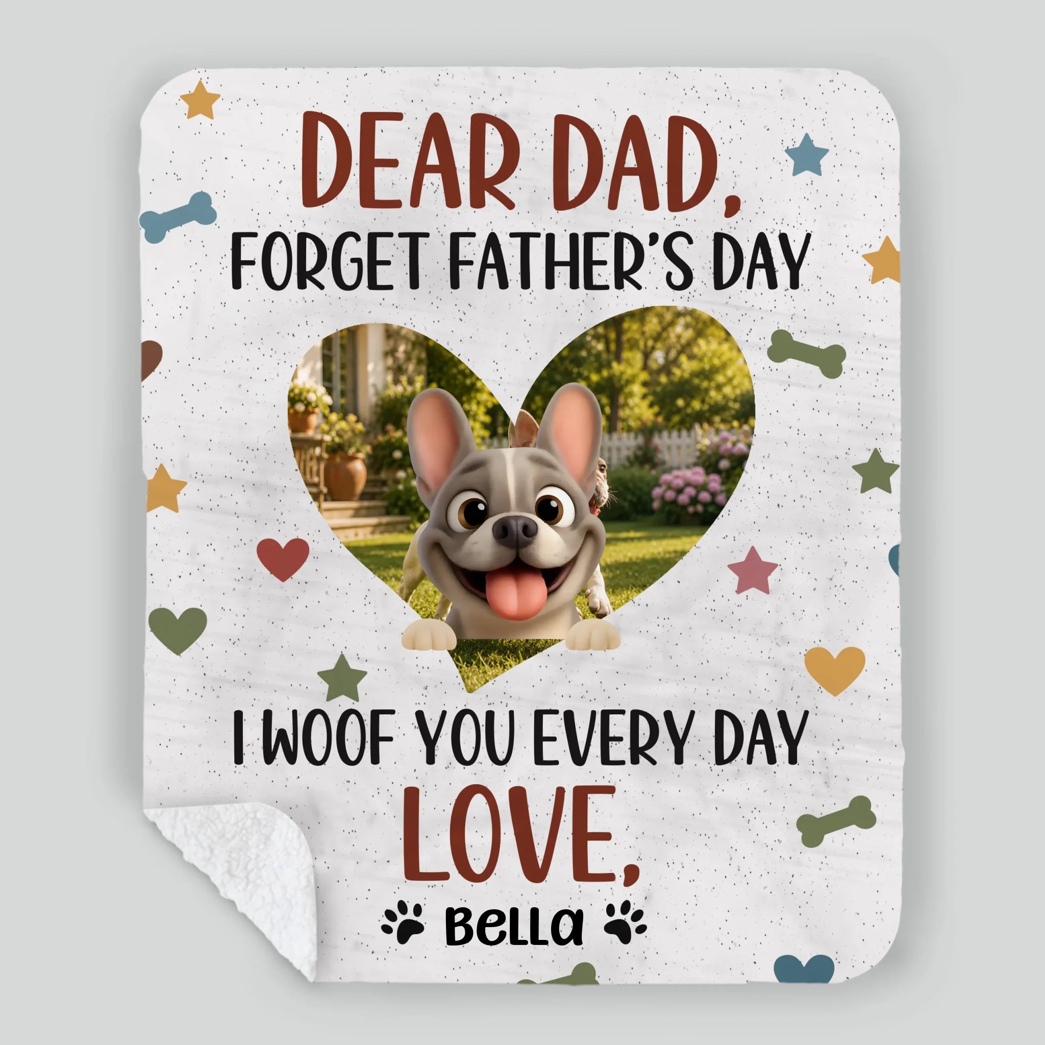 Personalized Frenchie Blanket – I Woof You Every Day Love Gift