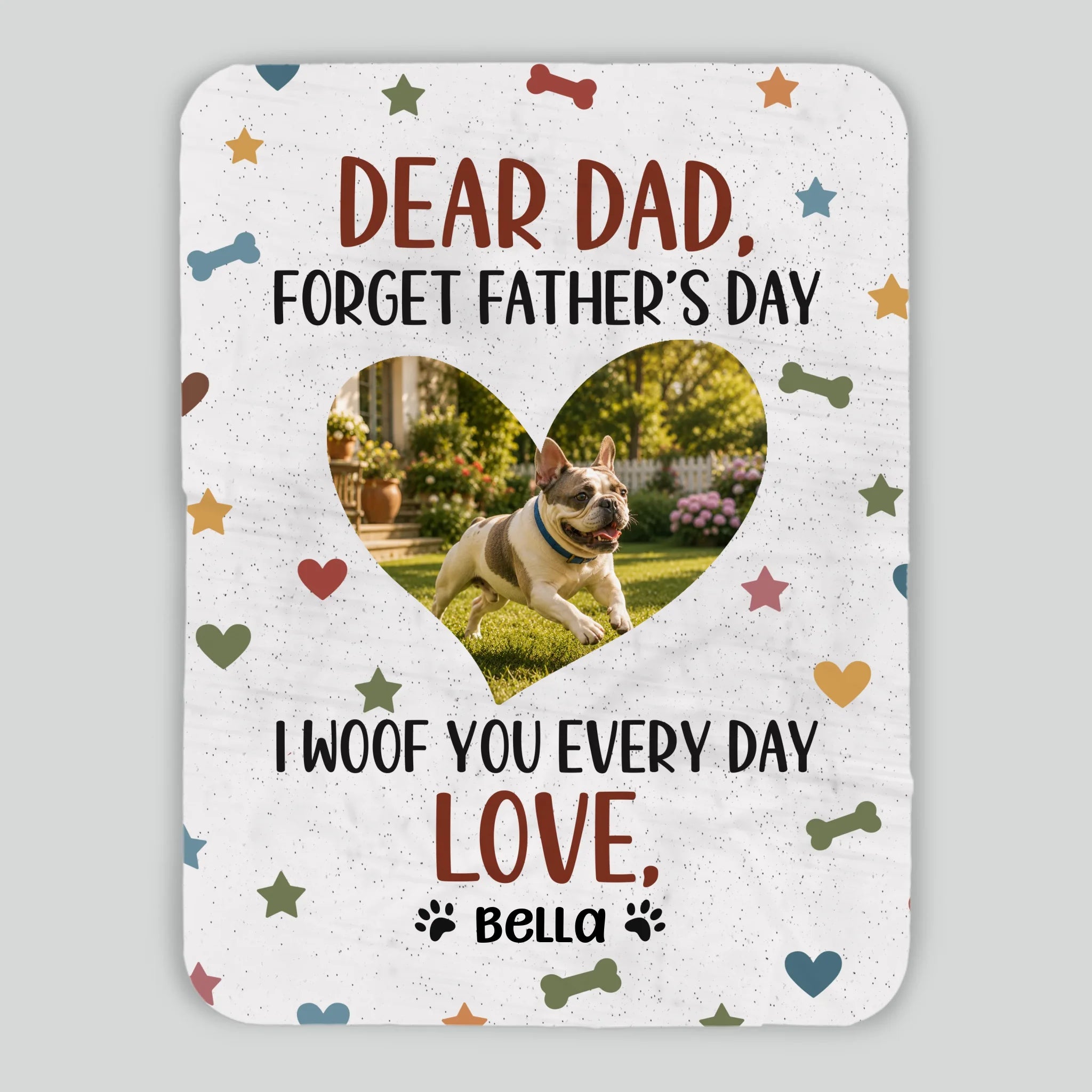 Personalized Frenchie Blanket – I Woof You Every Day Love Gift