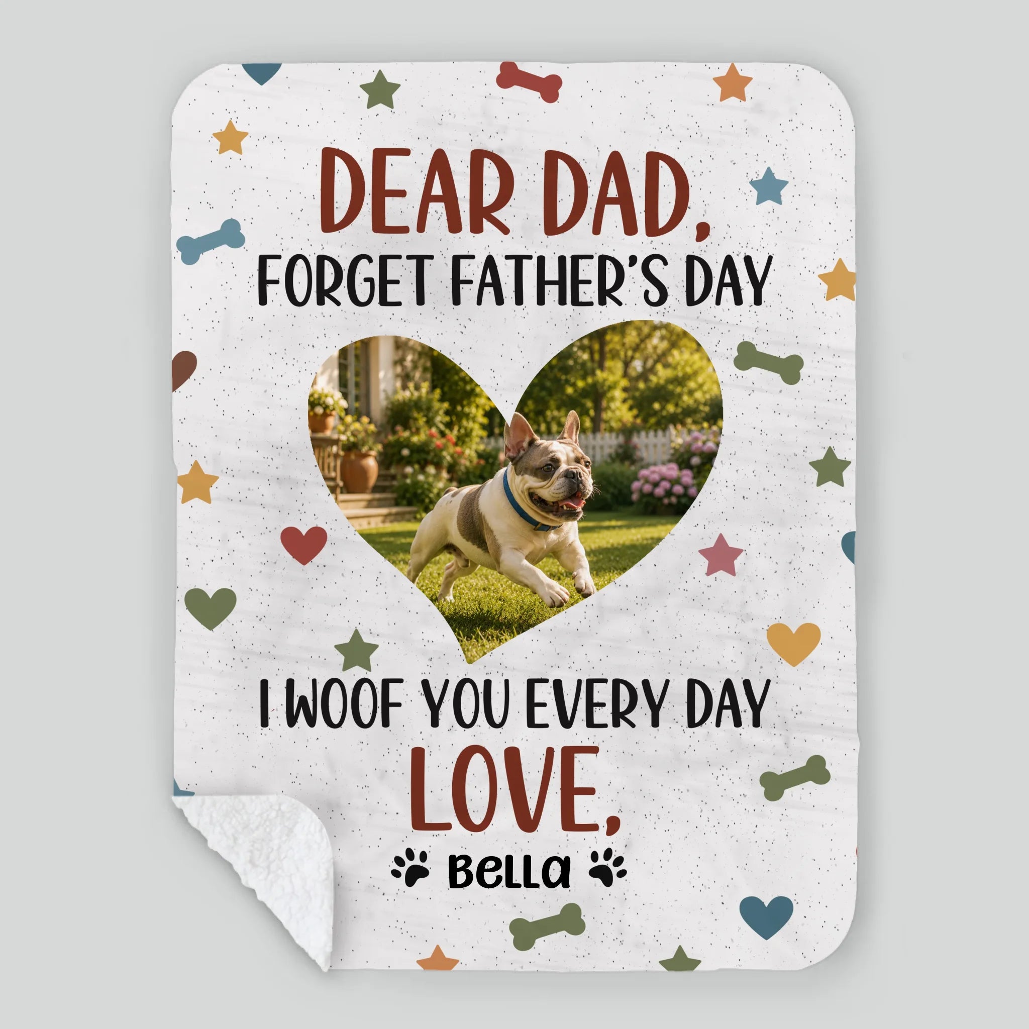 Personalized Frenchie Blanket – I Woof You Every Day Love Gift