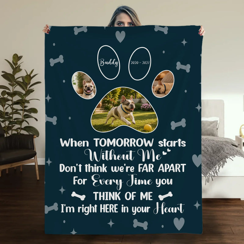 Custom Blanket with French Bulldog – When Tomorrow Starts Without Me Dog Gift