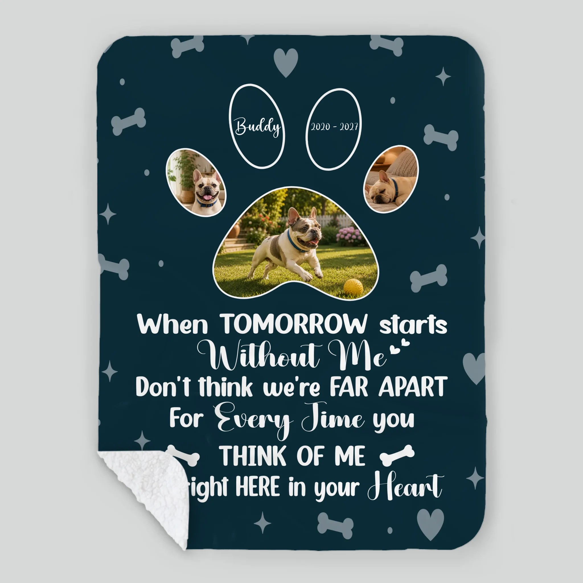 Custom Blanket with French Bulldog – When Tomorrow Starts Without Me Dog Gift