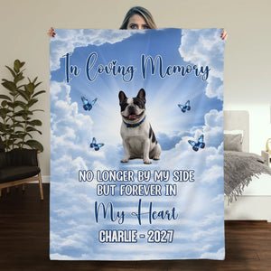 Personalized Frenchie Heaven Sky Memorial Blanket – Forever In My Heart Dog Gift