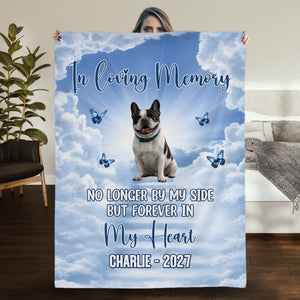 Personalized Frenchie Heaven Sky Memorial Blanket – Forever In My Heart Dog Gift