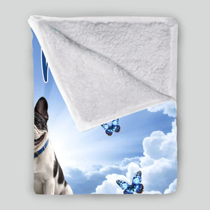 Personalized Frenchie Heaven Sky Memorial Blanket – Forever In My Heart Dog Gift