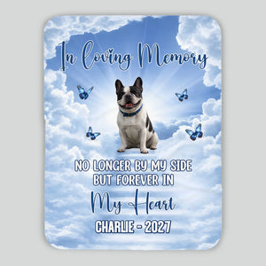 Personalized Frenchie Heaven Sky Memorial Blanket – Forever In My Heart Dog Gift