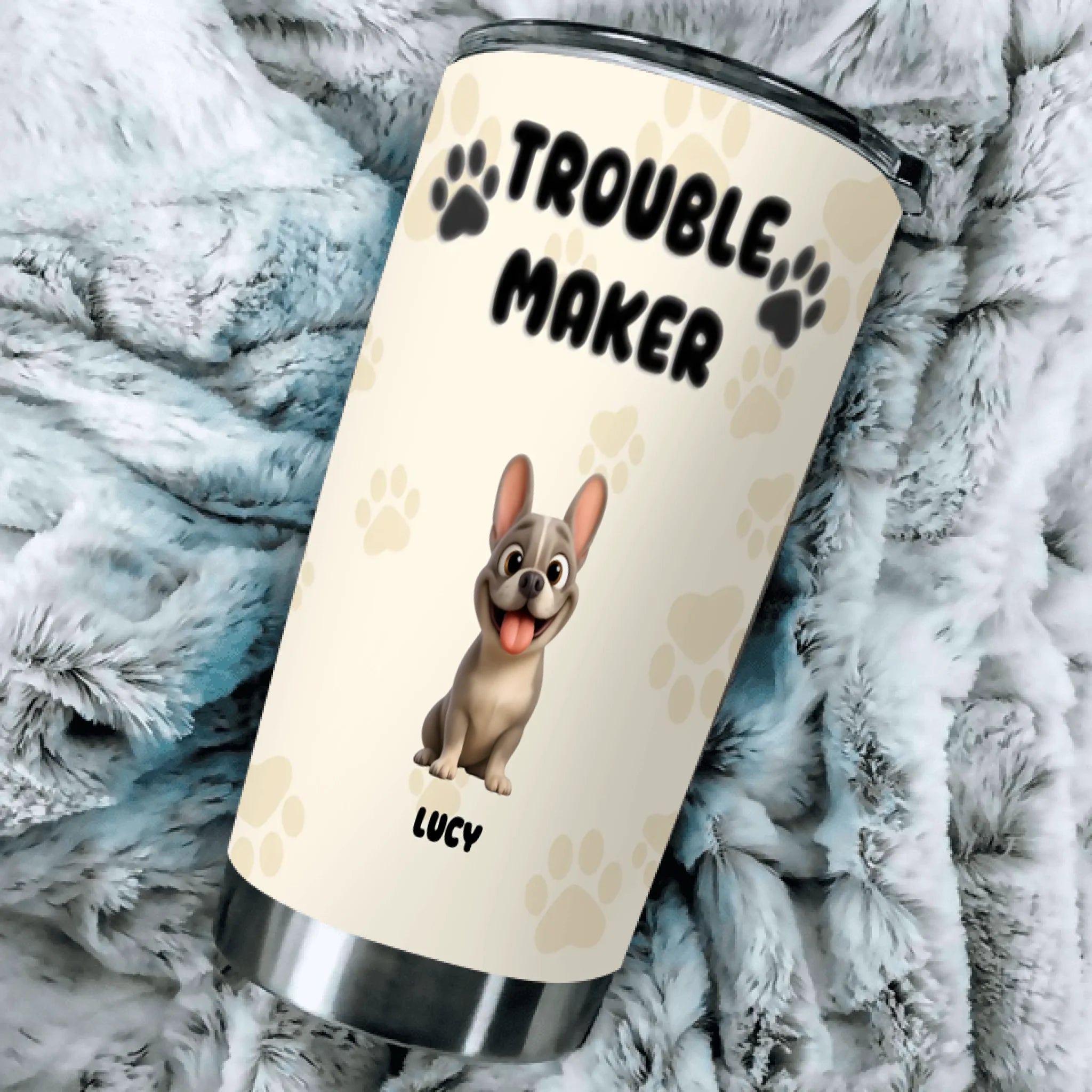 Customized French Bulldog Tumbler For Dog Lovers – Funny Trouble Maker Gift