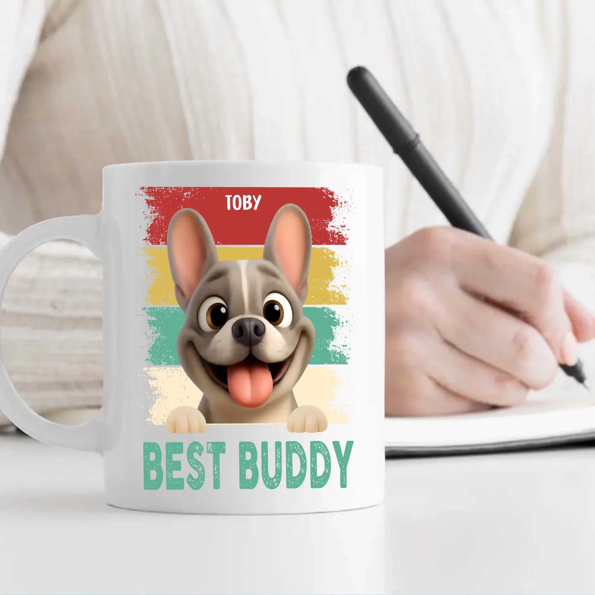 Customized Frenchie Mug – Funny Best Buddy Retro Presents