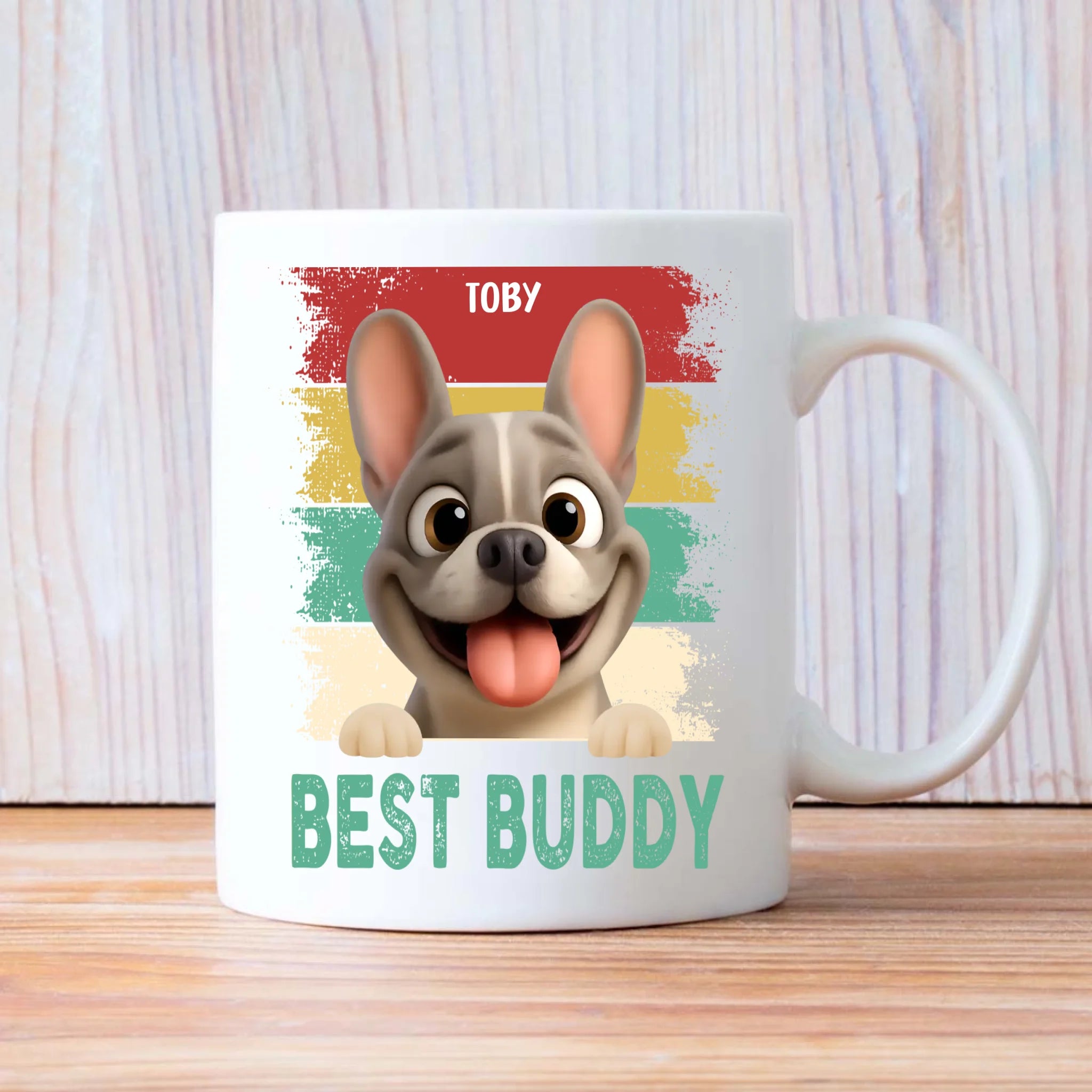 Customized Frenchie Mug – Funny Best Buddy Retro Presents