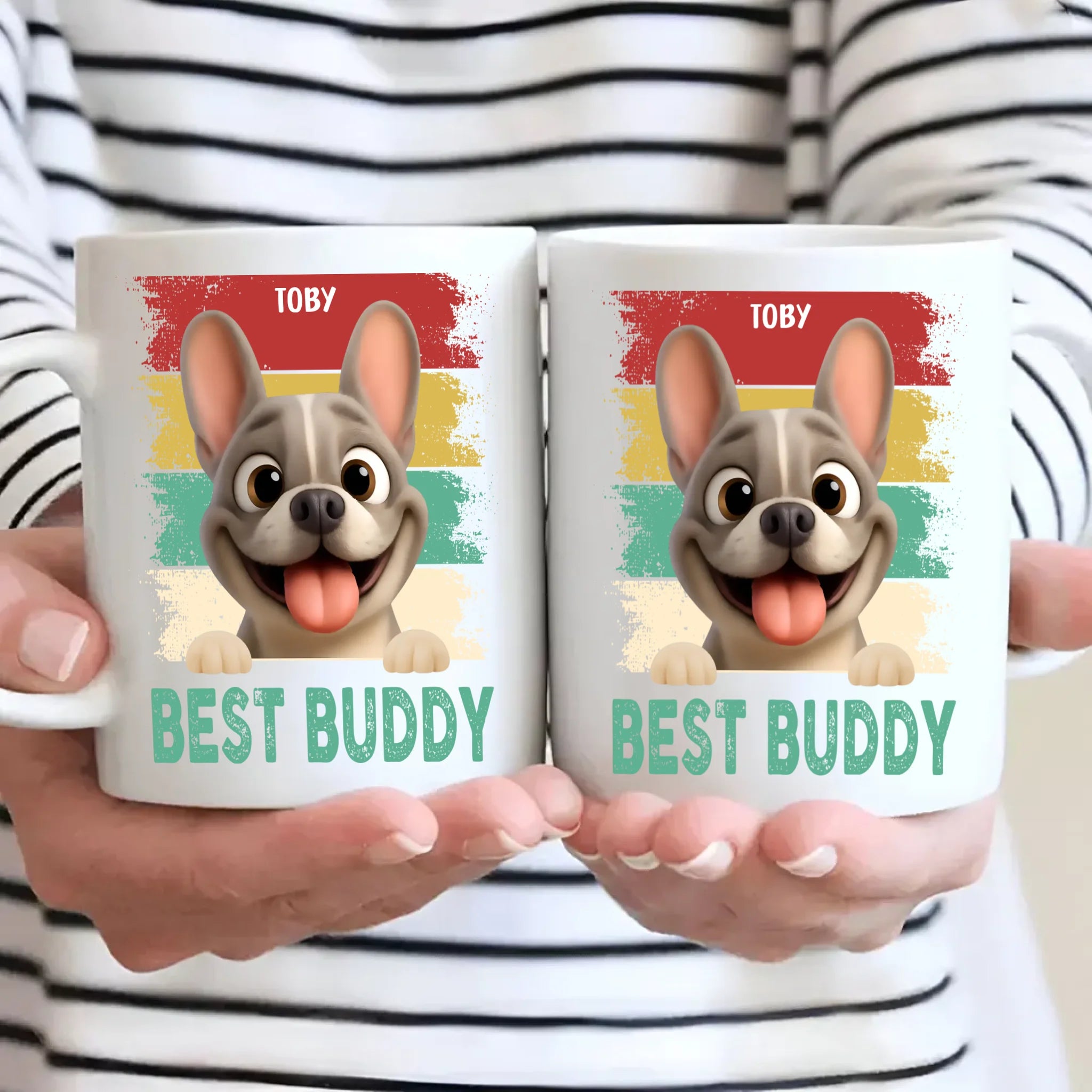 Customized Frenchie Mug – Funny Best Buddy Retro Presents