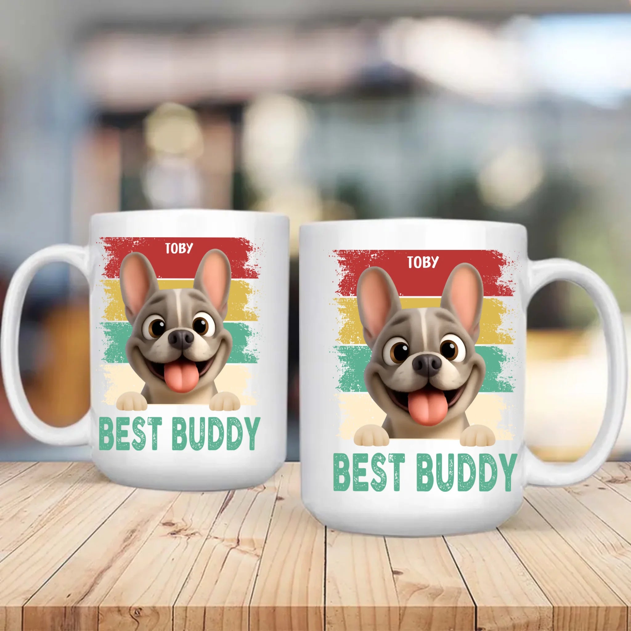 Customized Frenchie Mug – Funny Best Buddy Retro Presents