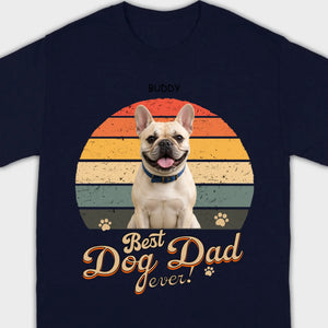 Frenchie Best Dog Dad Ever T-Shirt – Custom Name Retro Graphic Tee