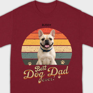 Frenchie Best Dog Dad Ever T-Shirt – Custom Name Retro Graphic Tee