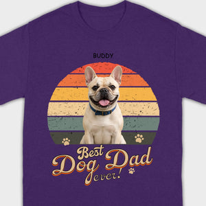 Frenchie Best Dog Dad Ever T-Shirt – Custom Name Retro Graphic Tee