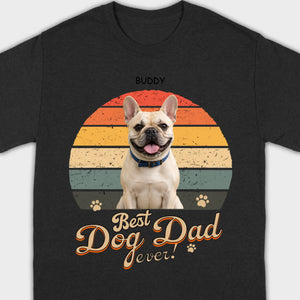 Frenchie Best Dog Dad Ever T-Shirt – Custom Name Retro Graphic Tee
