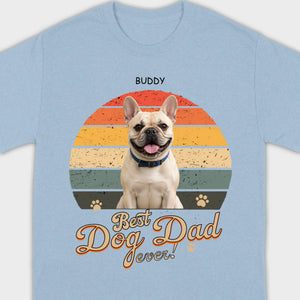 Frenchie Best Dog Dad Ever T-Shirt – Custom Name Retro Graphic Tee