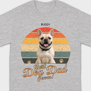 Frenchie Best Dog Dad Ever T-Shirt – Custom Name Retro Graphic Tee