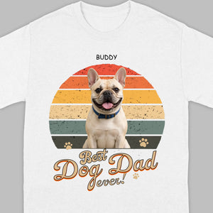 Frenchie Best Dog Dad Ever T-Shirt – Custom Name Retro Graphic Tee