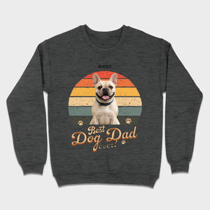 Frenchie Best Dog Dad Ever T-Shirt – Custom Name Retro Graphic Tee