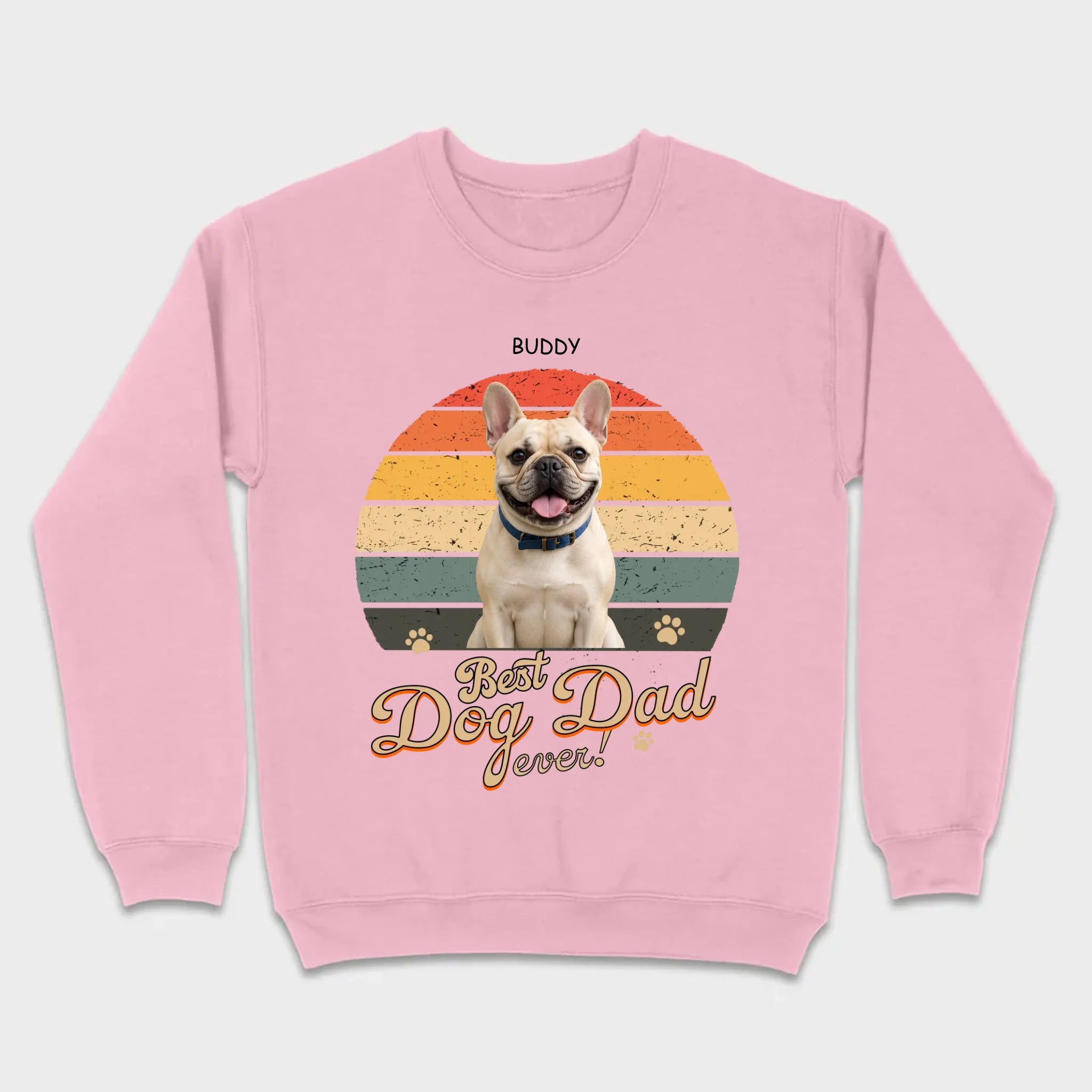 Frenchie Best Dog Dad Ever T-Shirt – Custom Name Retro Graphic Tee