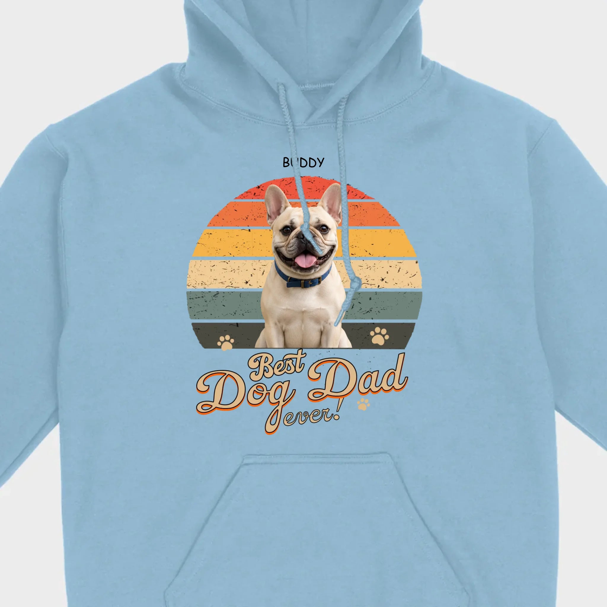 Frenchie Best Dog Dad Ever T-Shirt – Custom Name Retro Graphic Tee