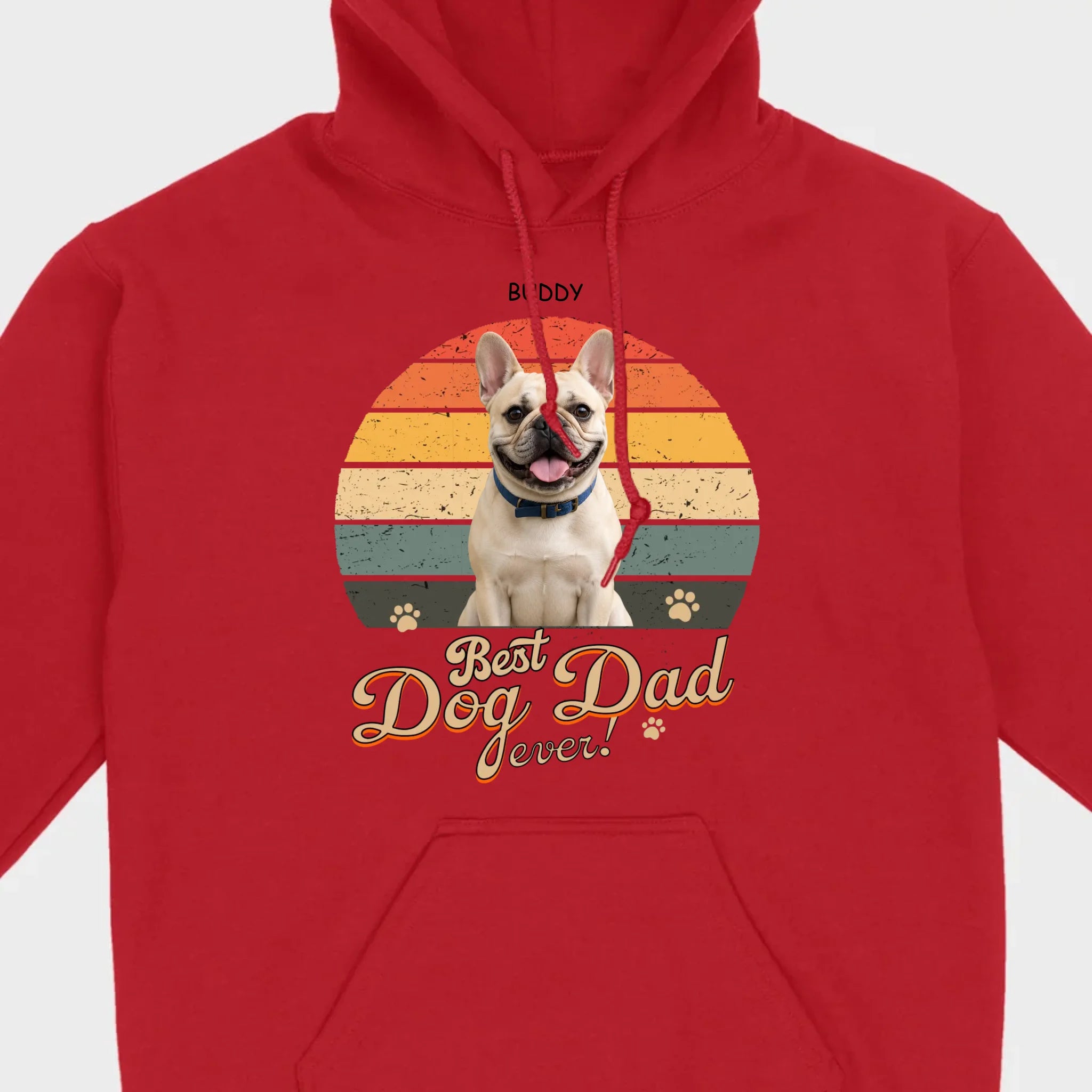 Frenchie Best Dog Dad Ever T-Shirt – Custom Name Retro Graphic Tee