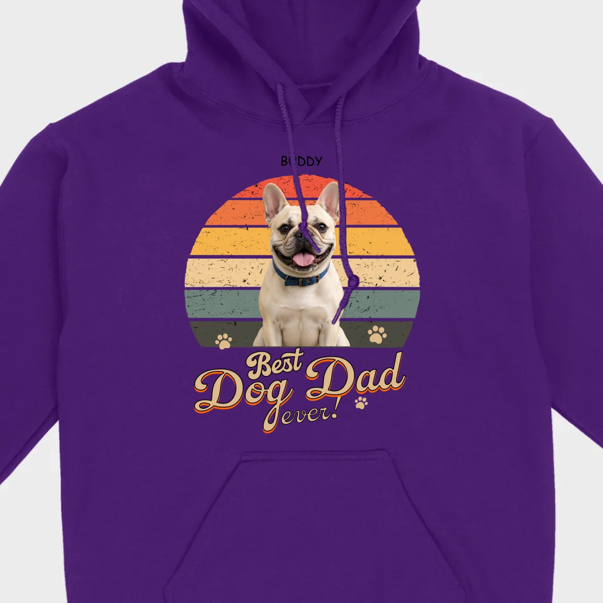 Frenchie Best Dog Dad Ever T-Shirt – Custom Name Retro Graphic Tee
