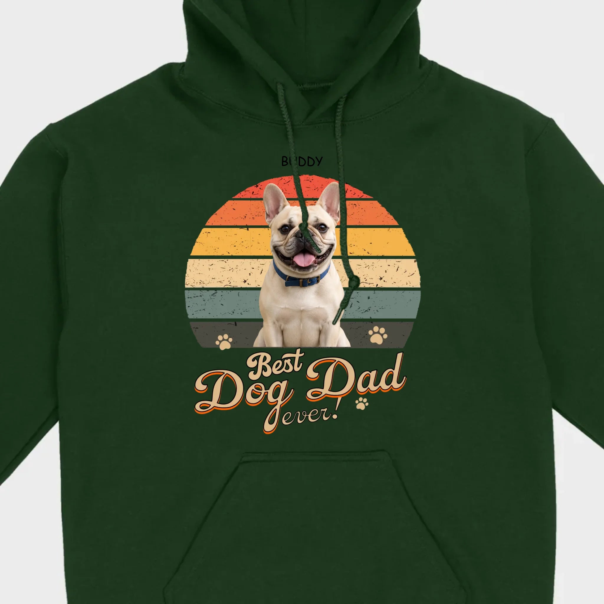 Frenchie Best Dog Dad Ever T-Shirt – Custom Name Retro Graphic Tee