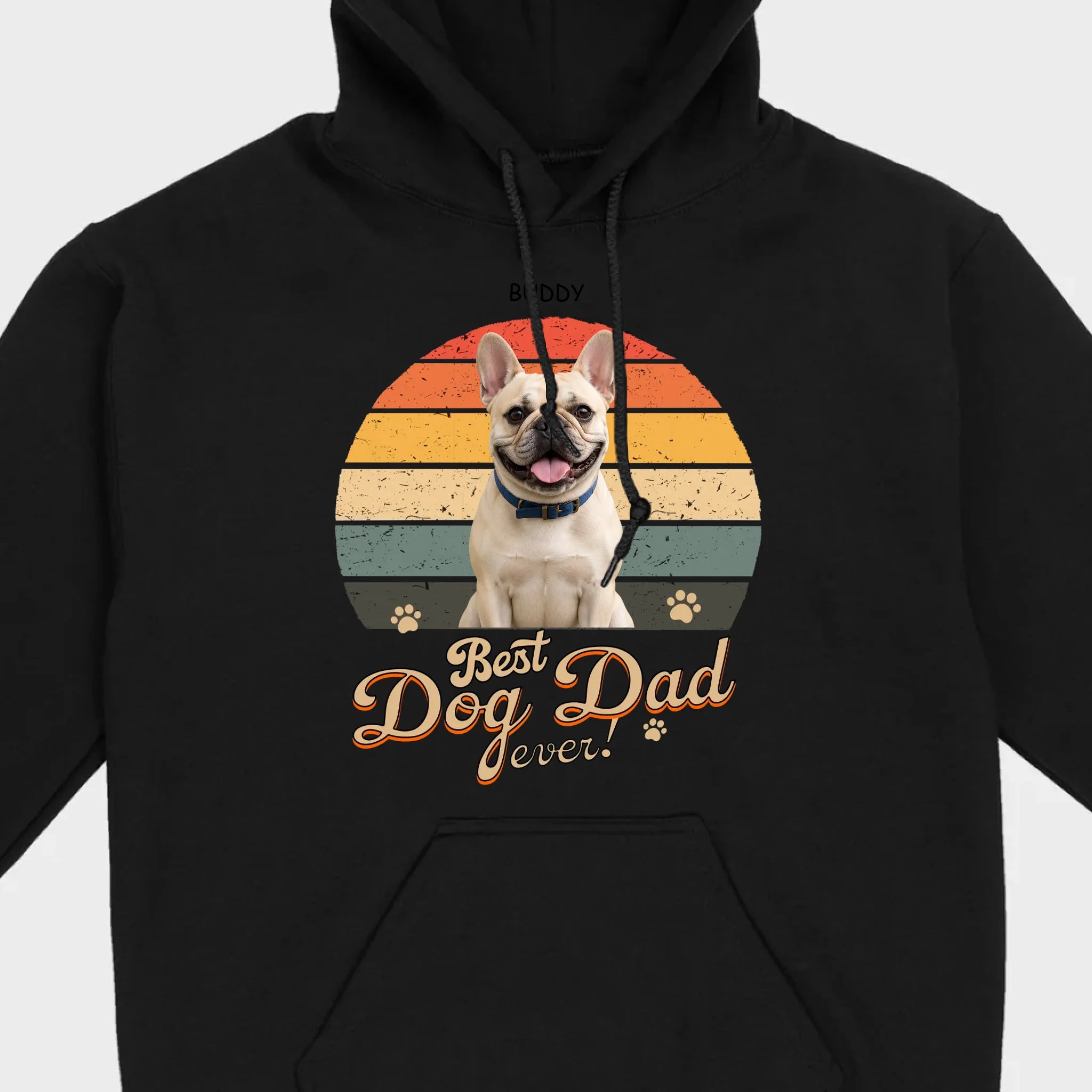 Frenchie Best Dog Dad Ever T-Shirt – Custom Name Retro Graphic Tee