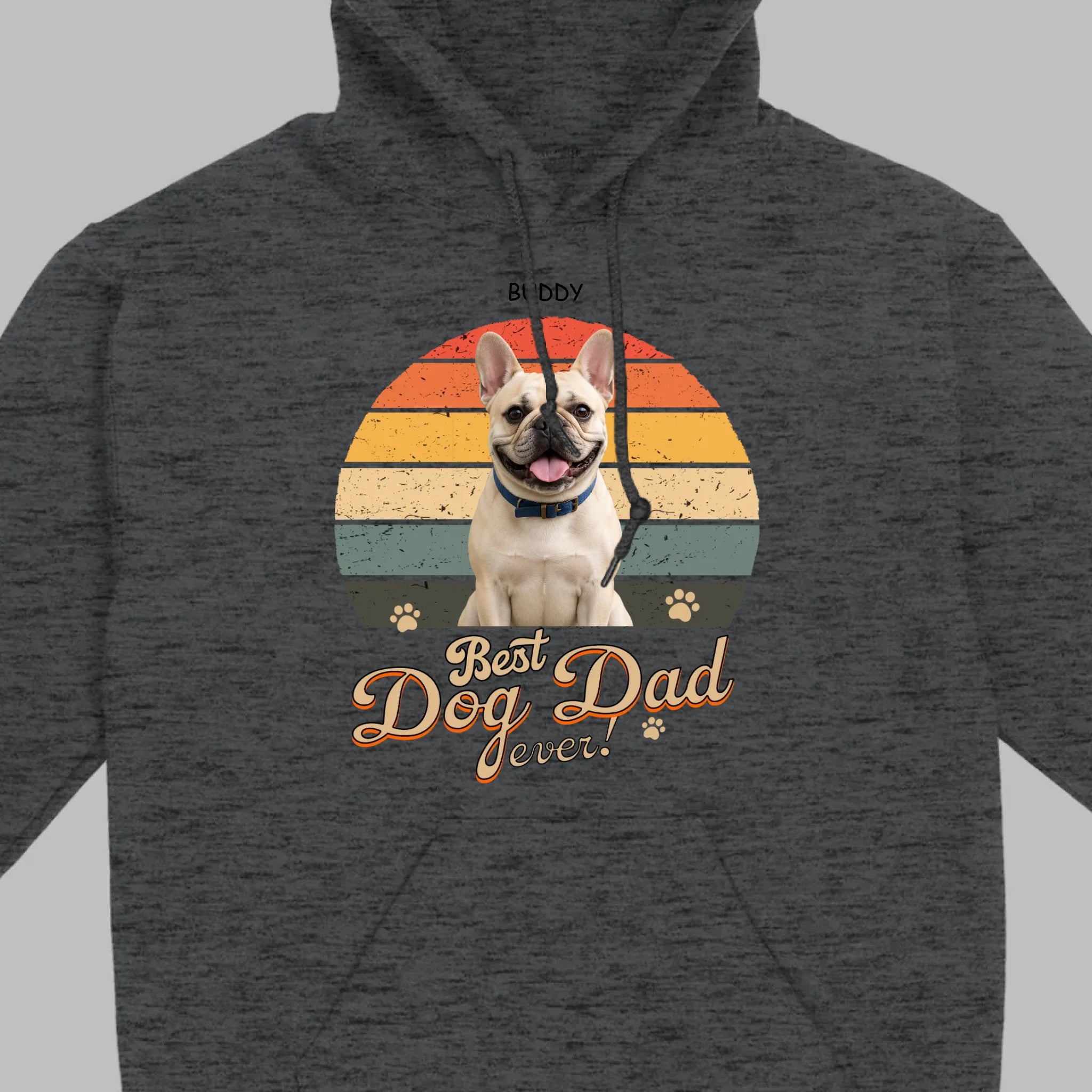 Frenchie Best Dog Dad Ever T-Shirt – Custom Name Retro Graphic Tee