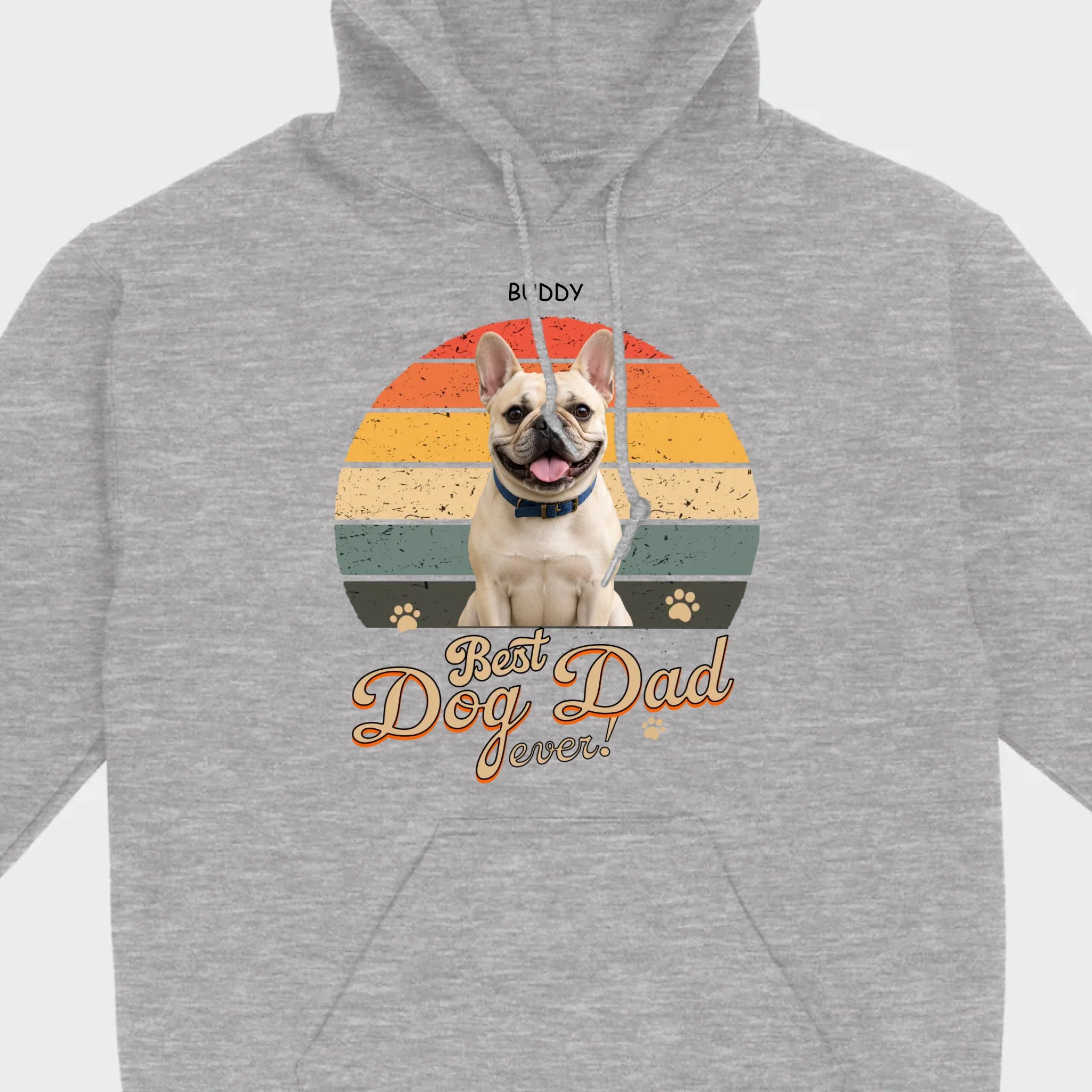 Frenchie Best Dog Dad Ever T-Shirt – Custom Name Retro Graphic Tee