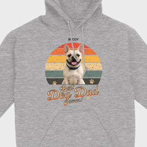 Frenchie Best Dog Dad Ever T-Shirt – Custom Name Retro Graphic Tee