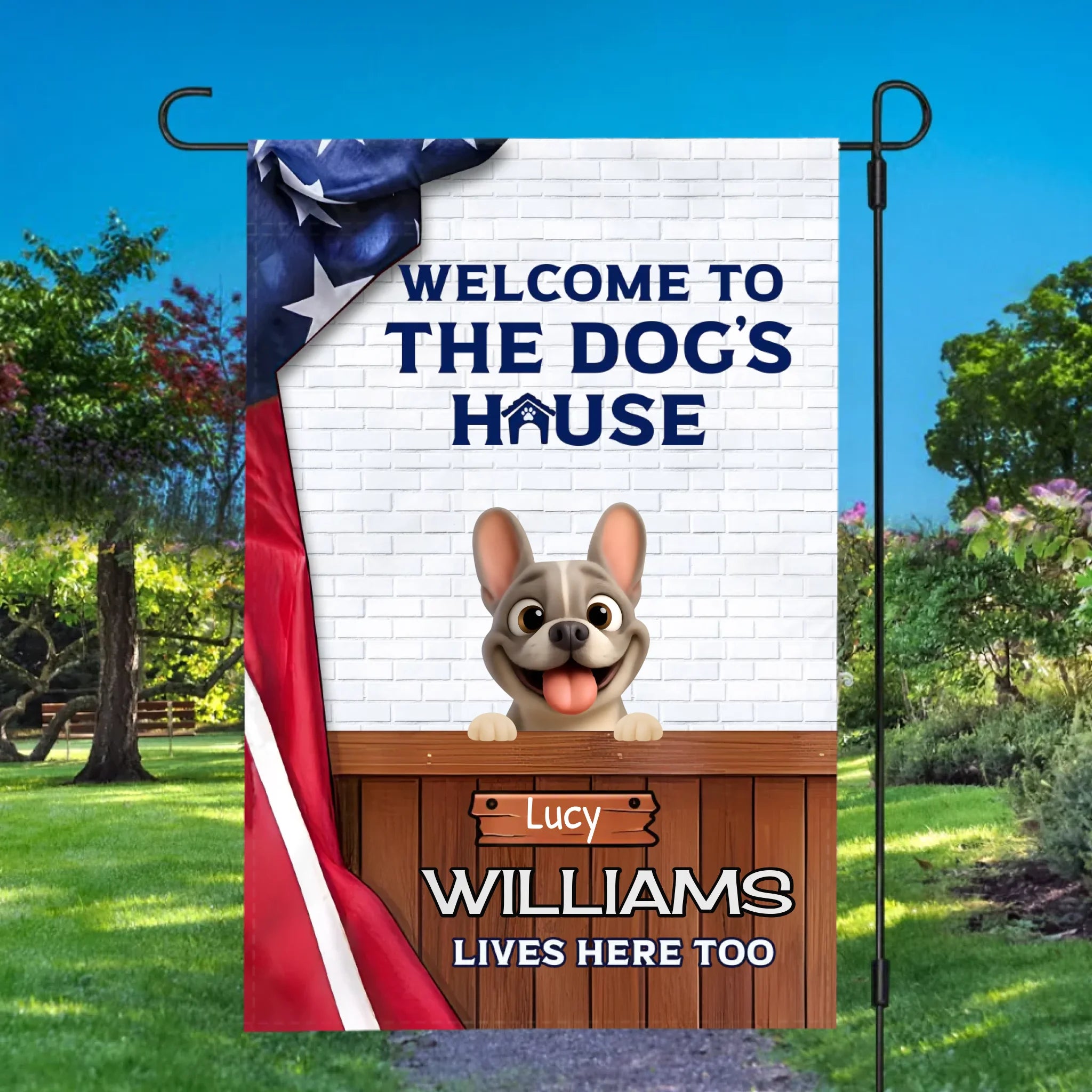 Personalized Frenchie Garden Flag – Welcome To The Dog's House