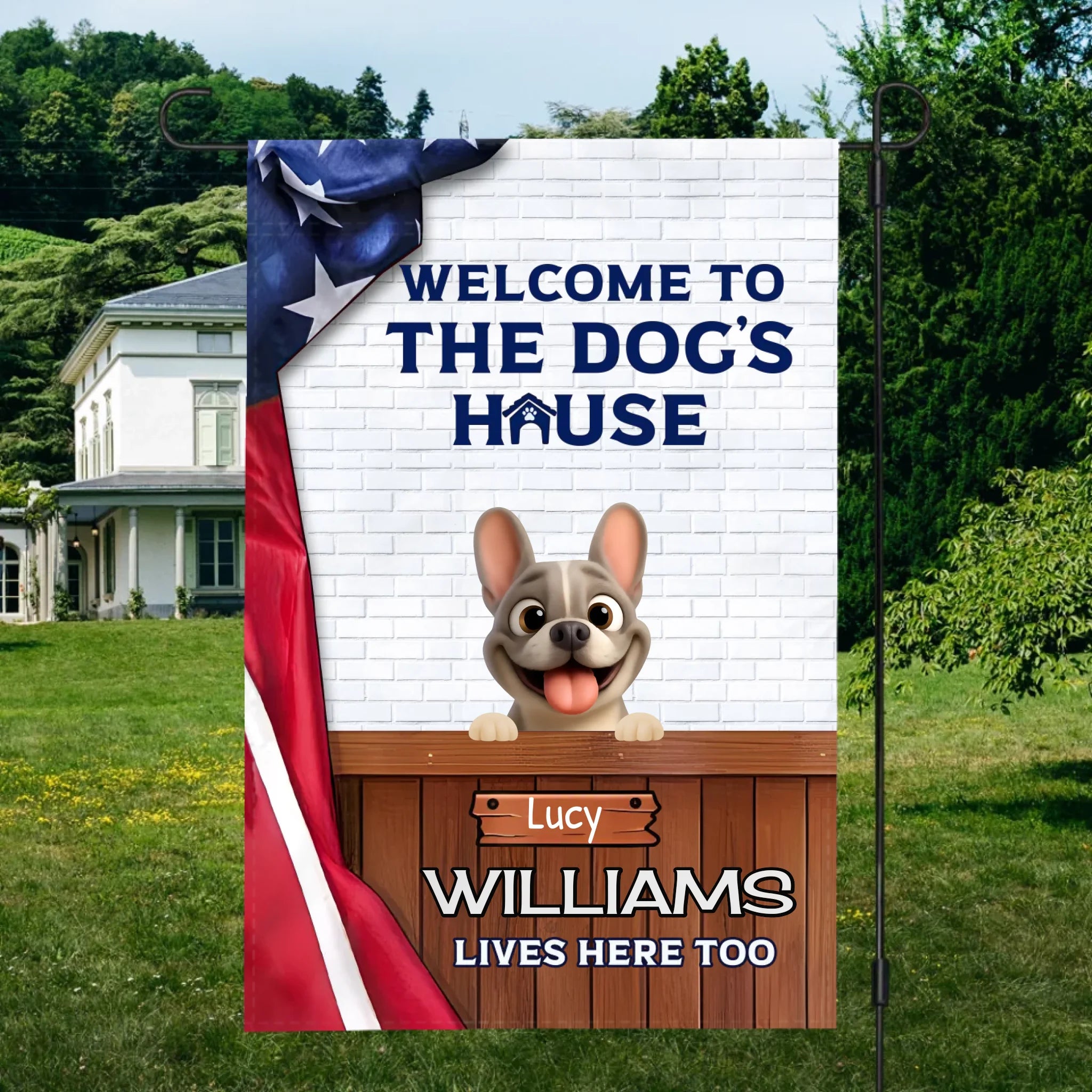 Personalized Frenchie Garden Flag – Welcome To The Dog's House