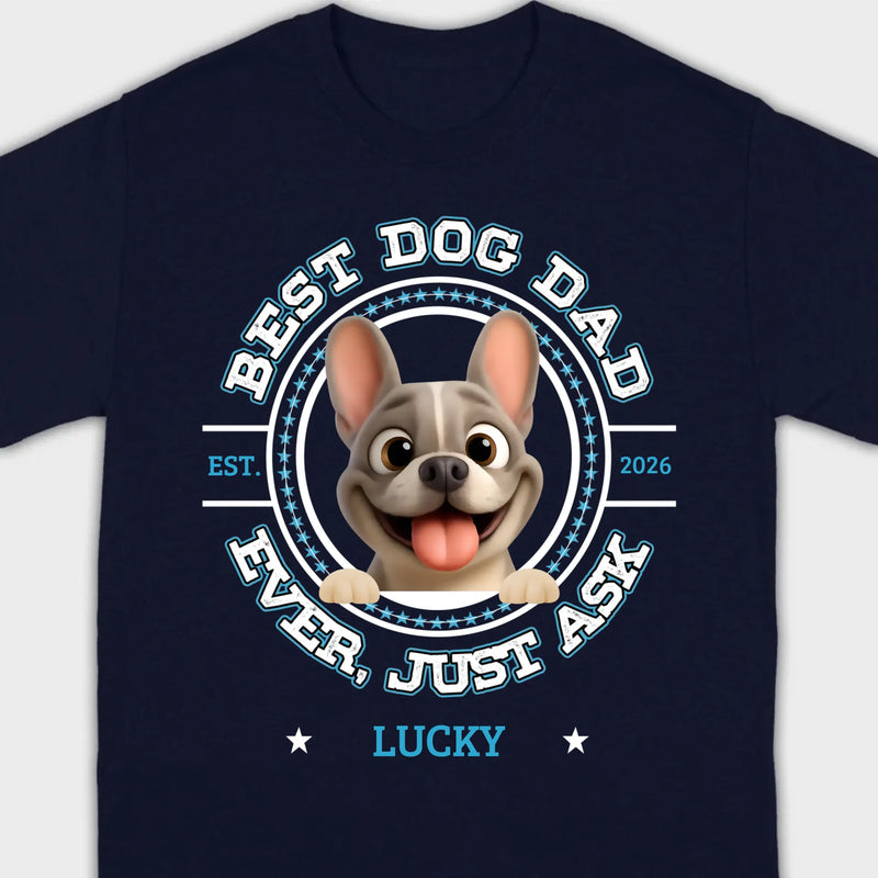 Bespoke French Bulldog Basic Tee – Custom Name Best Dog Dad Ever