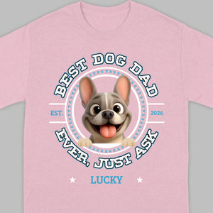 Bespoke French Bulldog Basic Tee – Custom Name Best Dog Dad Ever